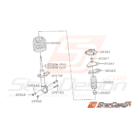 Ensemble Amortisseur Avant SUBARU Impreza GT 1998 - 2000