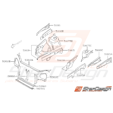 Ensemble Face Avant Subaru WRX / STI 2001 - 2002