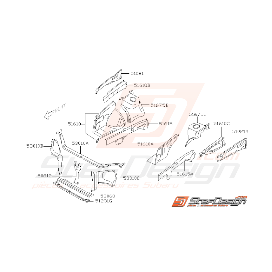 Ensemble Face Avant Subaru WRX / STI 2001 - 2002