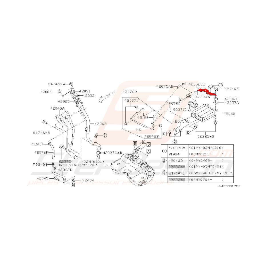 Support de canister pour subaru impreza WRX/STI 2001-2007 Support de canister pour subaru impreza WRX/STI 2001-2007