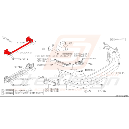 Longeron arrière pour Subaru legacy 2010