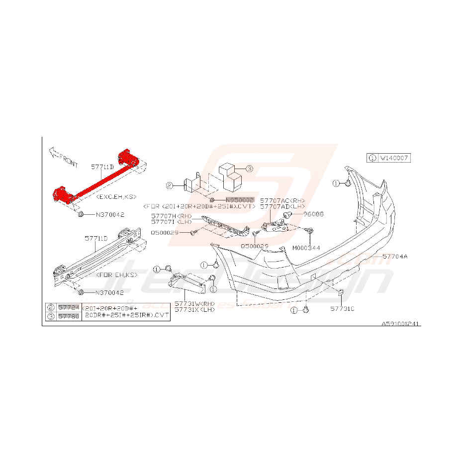 Longeron arrière pour Subaru legacy 2010