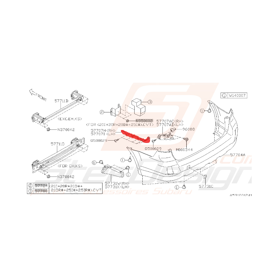 Support de pare choc arrière subaru legacy 2010