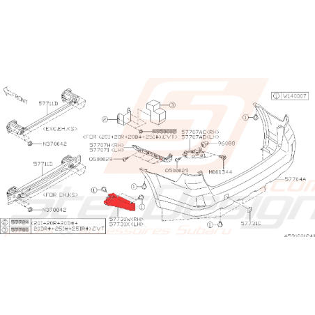 Couvercle de pare choc arrière subaru legacy 2010