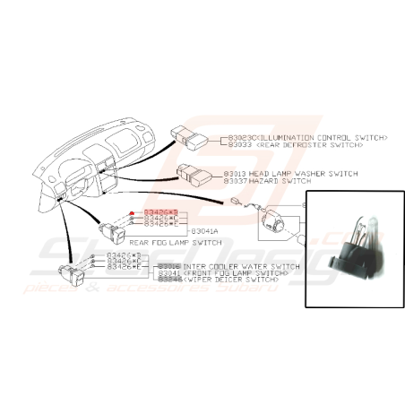 Ampoule antibrouillard arrière subaru impreza GT 1999-2000