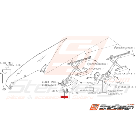 Retenue Mécanisme Lève-vitre Arrière Subaru GT 1993 - 2000