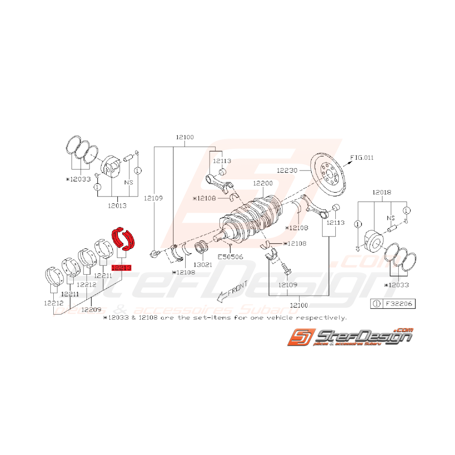 Coussinets de Villebrequin Origine Subaru BRZ 13 - 15 / Toyota GT86