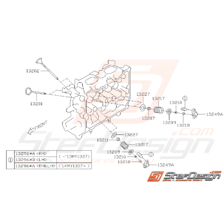 Ensemble système de piston SUBARU BRZ / TOYOTA GT 86 2013 - 2016