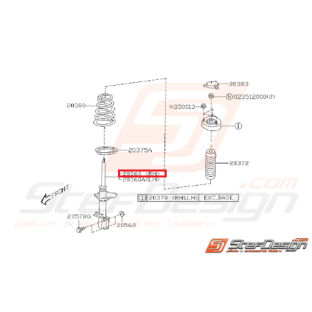 Amortisseur arrière origine subaru STI 05-07