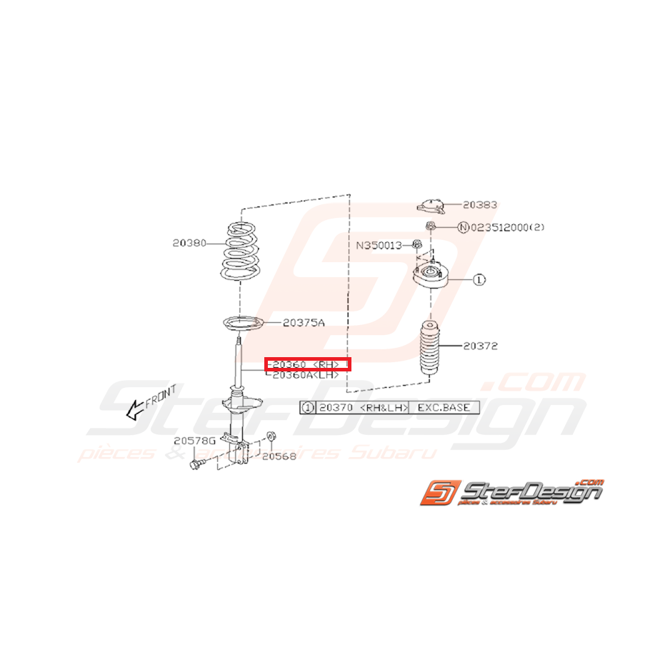 Amortisseur arrière origine subaru STI 05-07