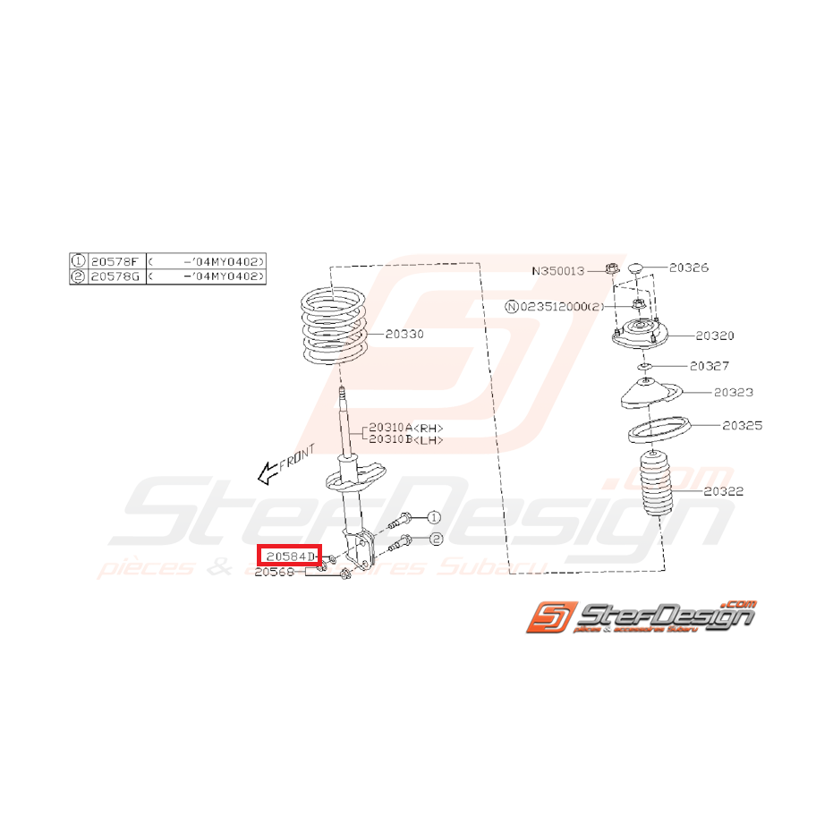 Rondelle de vis d'amortisseur (tous modèles)