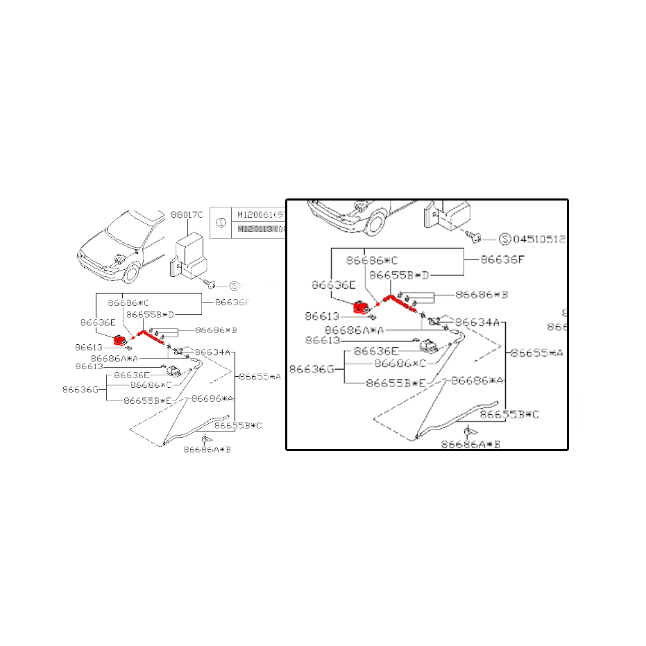 Gicleur de phare complet pour subaru impreza GT 99-00