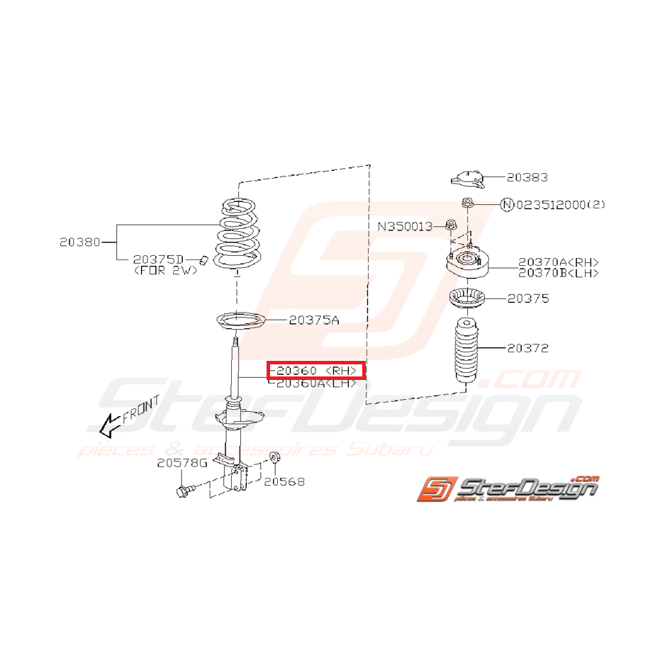 Amortisseur arrière origine subaru WRX 01-02