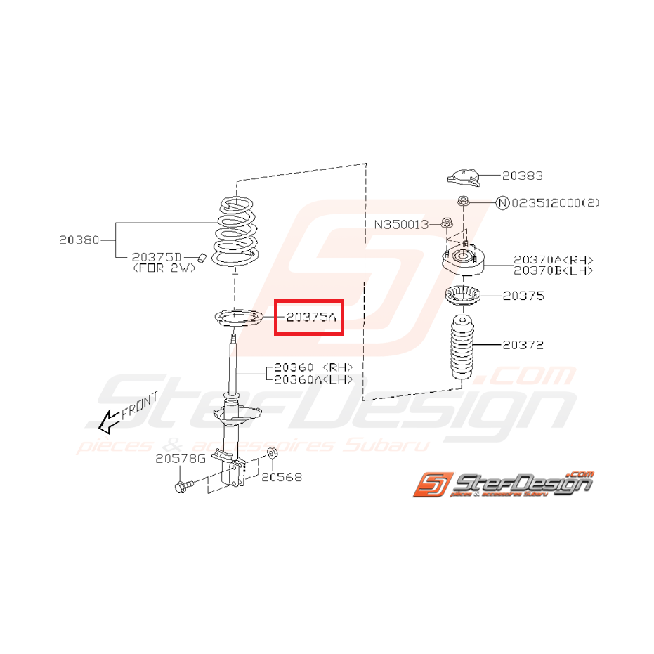 Cache poussière amortisseur arrière SUBARU WRX/STI 01-02 Cache poussière amortisseur arrière SUBARU WRX/STI 01-02
