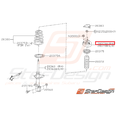 Coupelle d'amortisseur arrière origine subaru WRX/STI 01-02