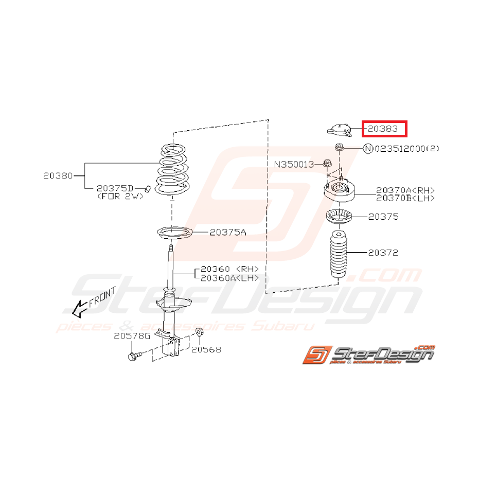 Couvercle tête d'amortisseur WRX/STI 01-07 Couvercle tête d'amortisseur WRX/STI 01-07