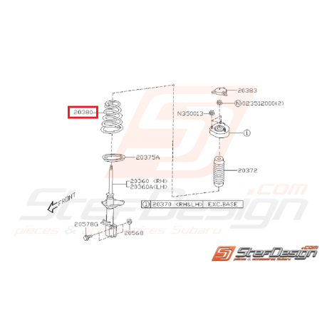 Ressort arrière origine subaru WRX 03-07 Break