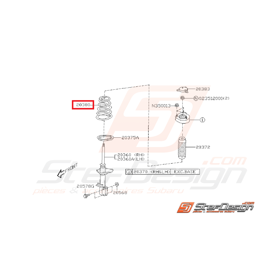 Ressort arrière origine subaru WRX 03-07 Break