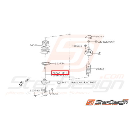 Amortisseur arrière origine SUBARU WRX 2003 Break