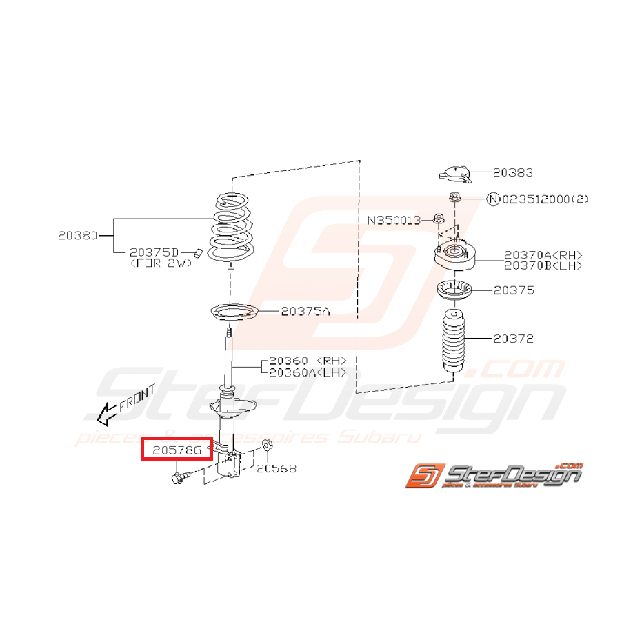 Vis amortisseur avant /arrière SUBARU 