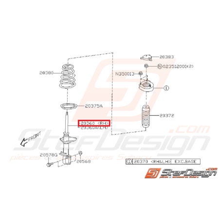 Amortisseur arrière SUBARU WRX 05-07