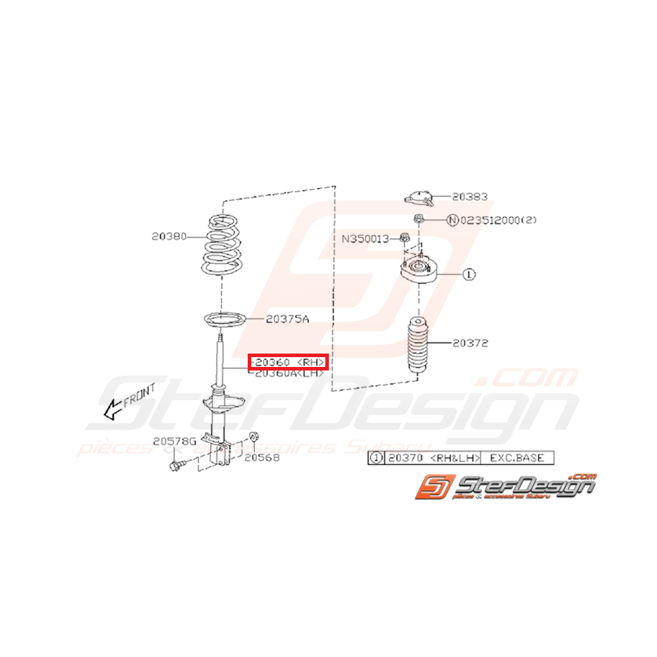 Amortisseur arrière SUBARU WRX 05-07