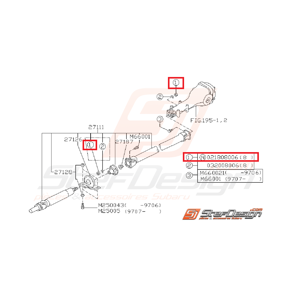 Écrou de support centrale arbre de transmission GT 93-00 Écrou de support centrale arbre de transmission GT 93-00