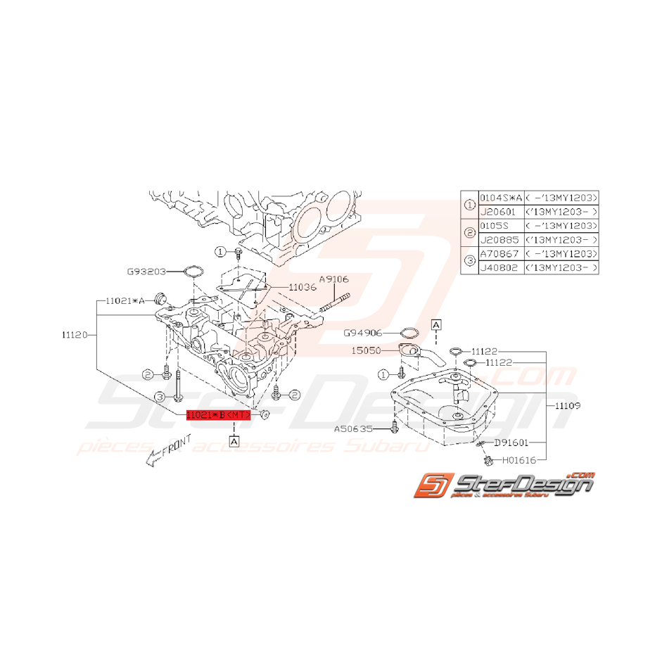 Bouchon Bloc Moteur Origine Subaru BRZ / Toyota GT86 2012 - 2015