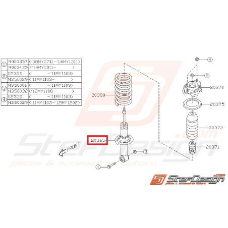 Amortisseur arrière origine subaru STI 11-14