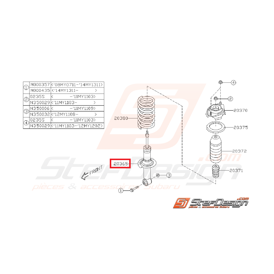 Amortisseur arrière origine subaru STI 11-14