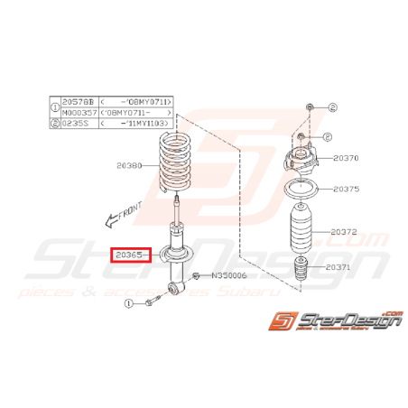 Amortisseur arrière origine subaru WRX 08-09