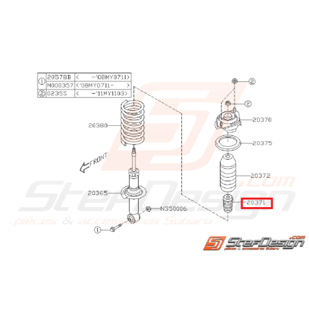 Guide amortisseur avant STI/WRX 08-10