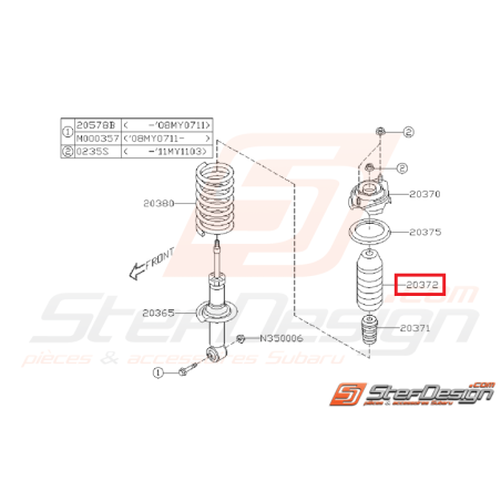 Cache poussière amortisseur arrière STI/WRX 08-14