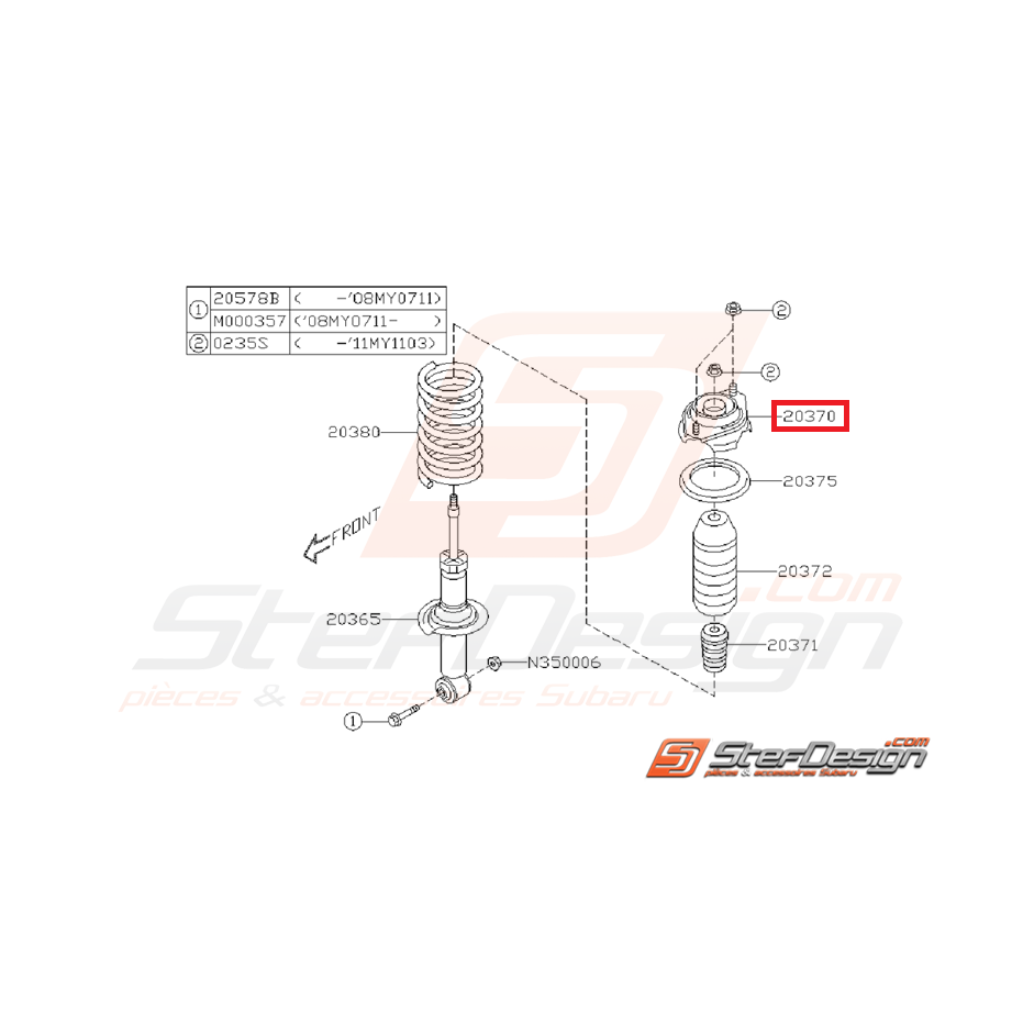 Coupelle d'amortisseur arrière origine subaru WRX 08-11 Coupelle d'amortisseur arrière origine subaru WRX 08-11