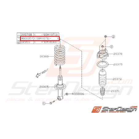 Boulon amortisseur arrière STI/WRX 08-10