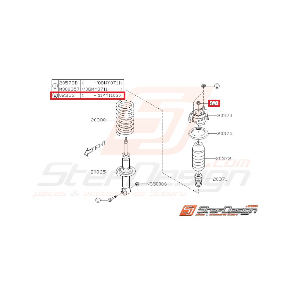 Ecrou échappement intermédiaire/silencieux