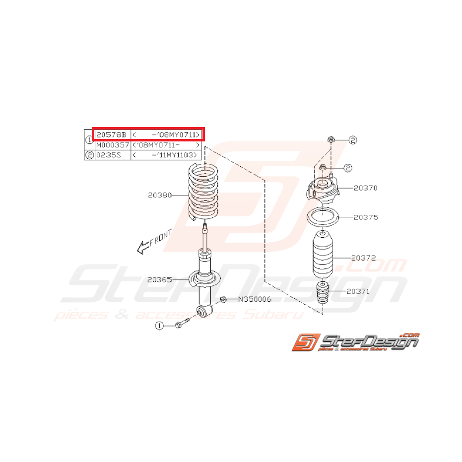 Vis de fixation de bras arrière WRX/STI 08-14 Vis de fixation de bras arrière WRX/STI 08-14