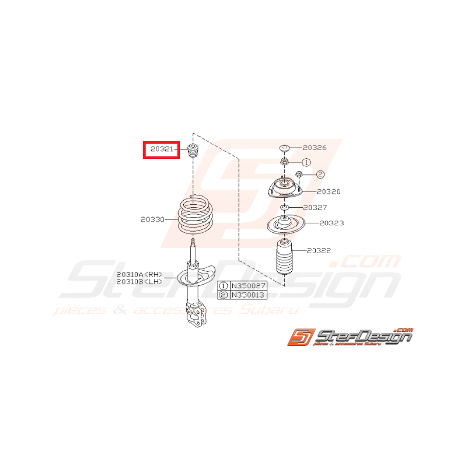 Renfort d'amortisseur avant sur tige GT 93-00 WRX 01-05/08-11 Renfort d'amortisseur avant sur tige GT 93-00 WRX 01-05/08-11
