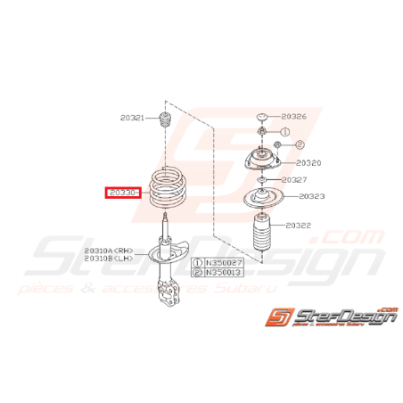 Ressort avant origine subaru WRX 08-09