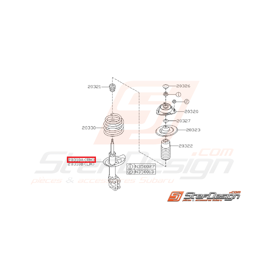 Amortisseur avant origine subaru WRX 08-09