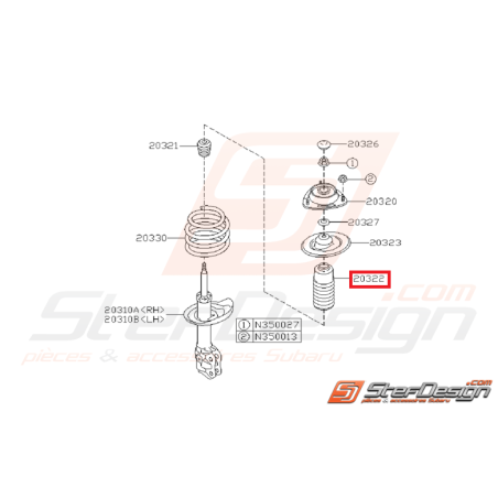 Cache poussière amortisseur avant WRX/STI 08-14