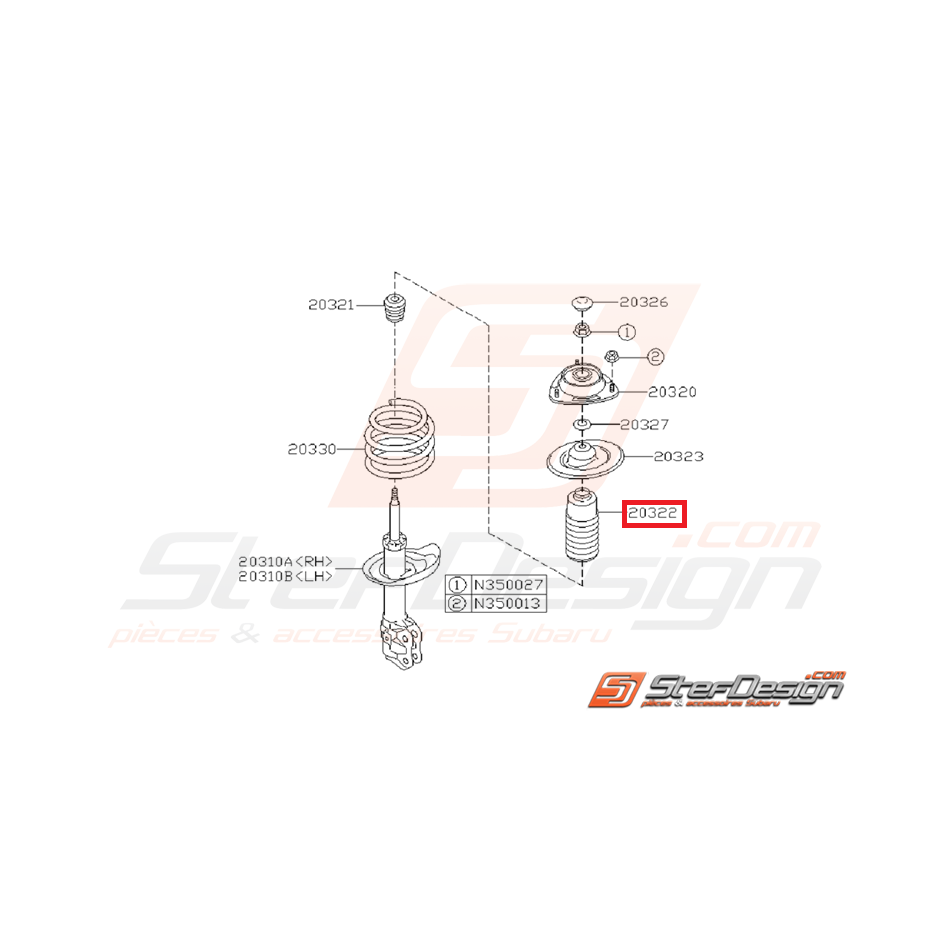 Cache poussière amortisseur avant WRX/STI 08-14 Cache poussière amortisseur avant WRX/STI 08-14