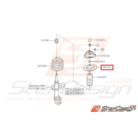 Siège de ressort amortisseur arrière STI 08-14