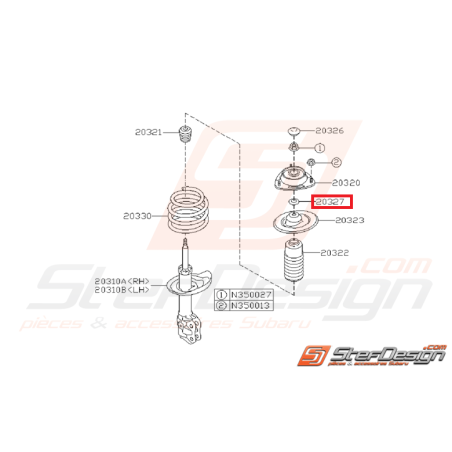 Entretoise de coupelle amortisseur avant GT WRX STI