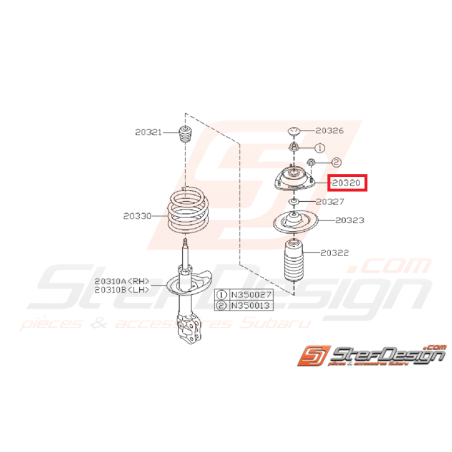 Coupelle Kayaba amortisseur avant subaru WRX/STI 08-19