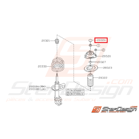 Pare poussière amortisseur avant SUBARU STI 01-14