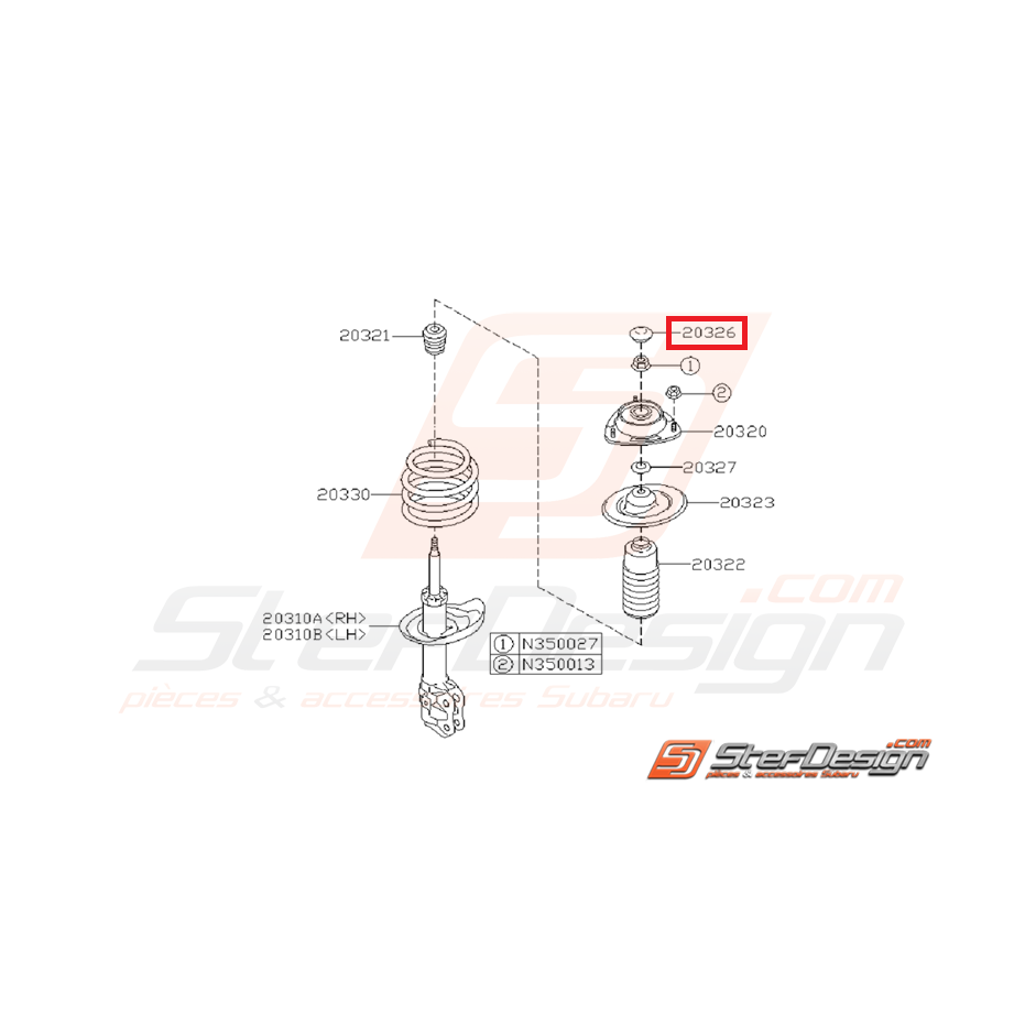 Pare poussière amortisseur avant SUBARU STI 01-14 Pare poussière amortisseur avant SUBARU STI 01-14