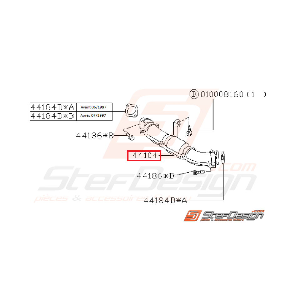 Cross pipe origine subaru GT 93-00 STI 01-05 WRX 01-11