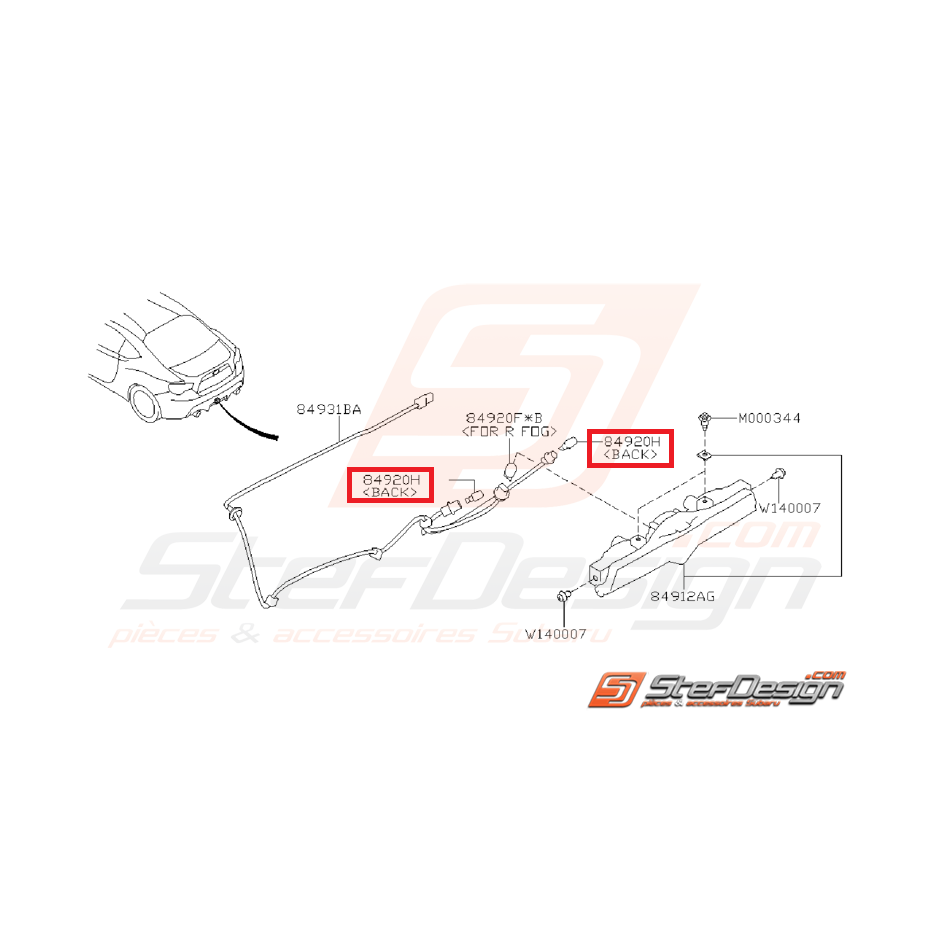 Ampoule de feu de recul origine SUBARU BRZ 13-17