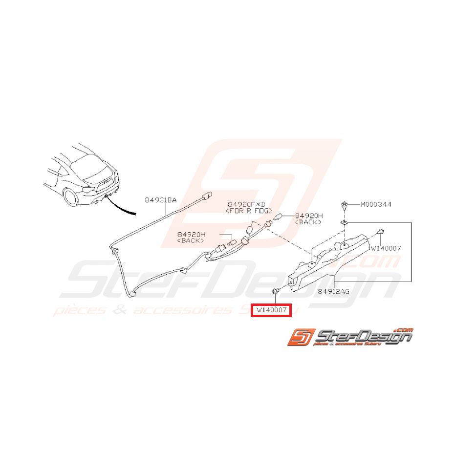 Clips de pare choc avant et arrière WRX/STI 01-14 et BRZ